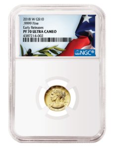 2018 American Liberty One–Tenth Ounce Gold Proof Coin Special NGC Flag Label