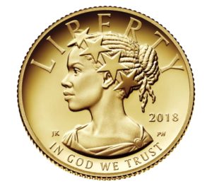 2018 American Liberty One–Tenth Ounce Gold Proof Coin Obverse