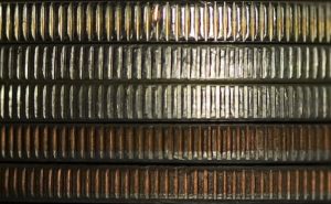 silver and clad coin edges